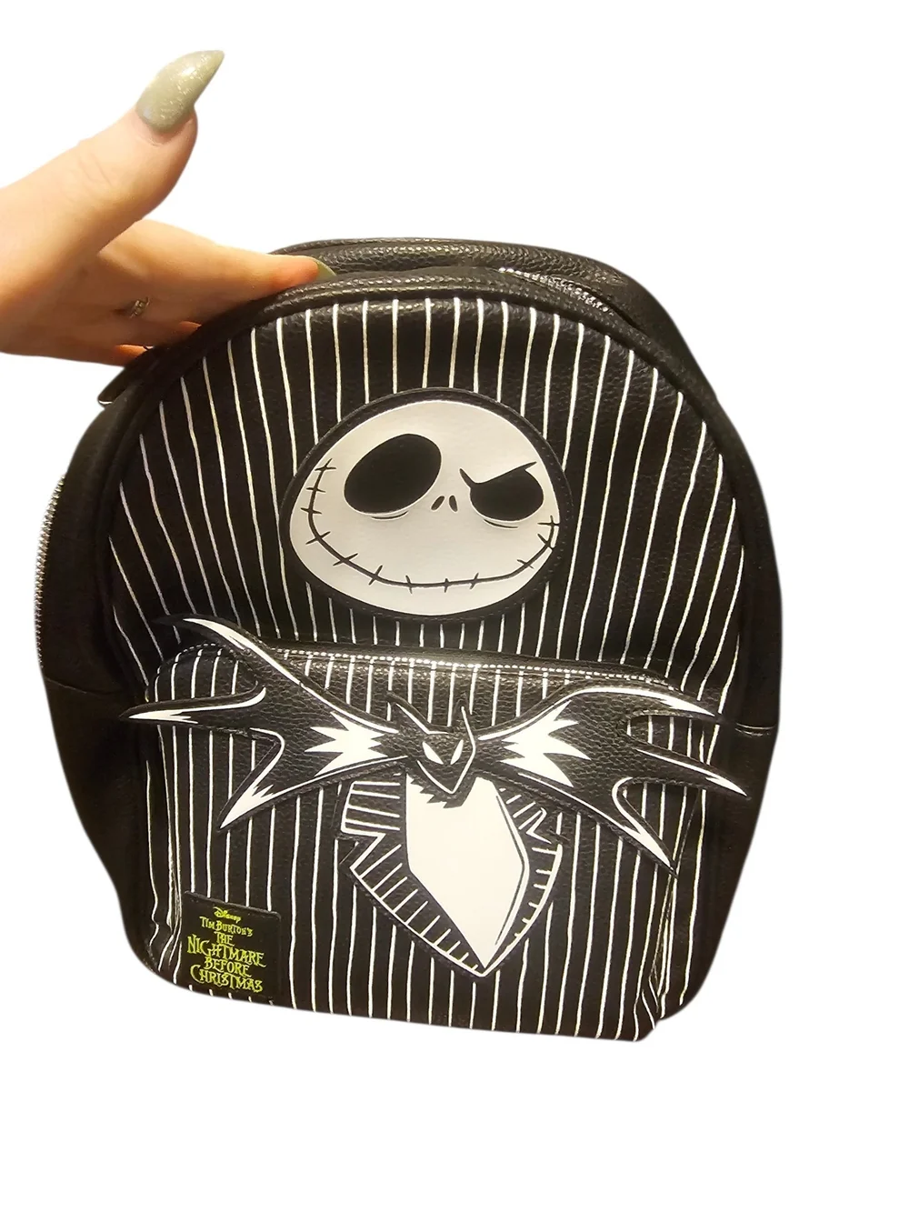 Nightmare Before Christmas Jack Skellington Stripe Mini Backpack - Black